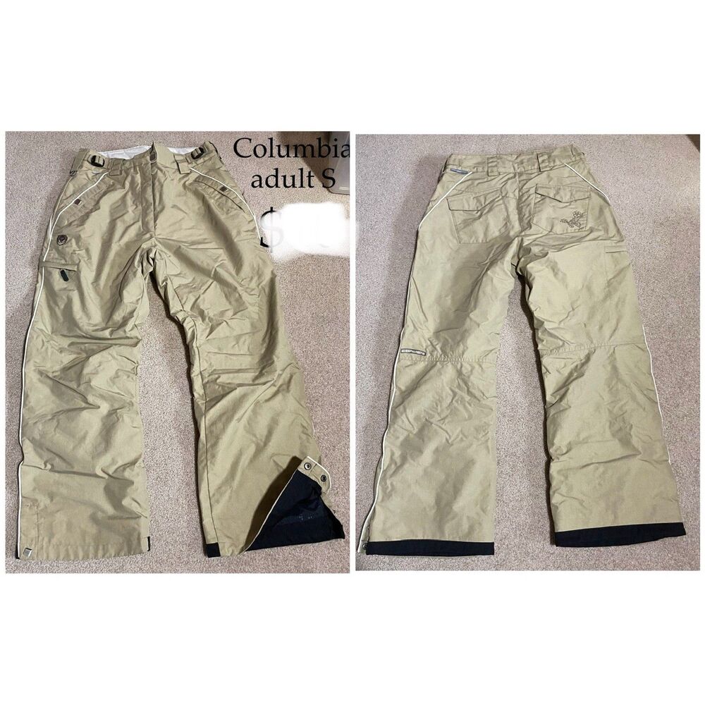 Vintage Columbia Convert Pants Womens Small Tan BaseTrx Waterproof Ski Insulated